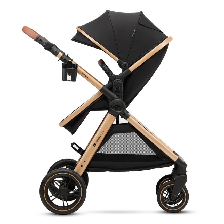 KINDERKRAFT - Комбінована коляска 3в1 ESME Pure black + автокрісло MINK PRO