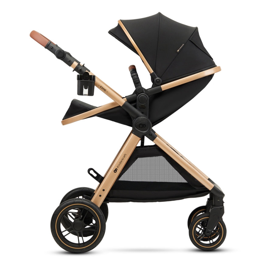 KINDERKRAFT - Комбінована коляска 3в1 ESME Pure black + автокрісло MINK PRO