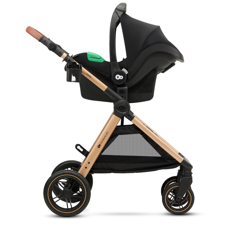 KINDERKRAFT - Комбінована коляска 3в1 ESME Pure black + автокрісло MINK PRO