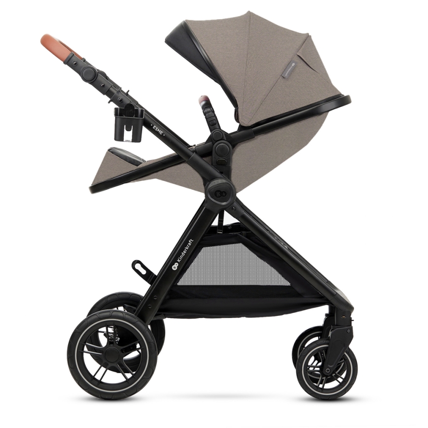 KINDERKRAFT - Комбінована коляска 3в1 ESME Sand beige + автокрісло MINK PRO