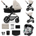 KINDERKRAFT - Комбінована коляска 3в1 MOOV 2 Moonlight grey + автокрісло MINK PRO