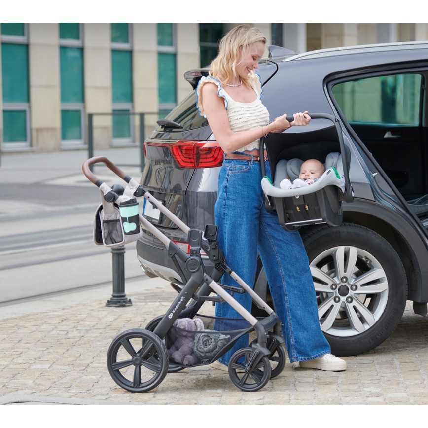 KINDERKRAFT - Комбінована коляска 3в1 MOOV 2 Moonlight grey + автокрісло MINK PRO