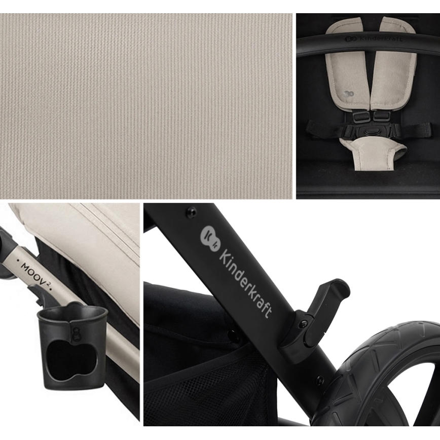 KINDERKRAFT - Комбінована коляска 3в1 MOOV 2 Moonlight grey + автокрісло MINK PRO