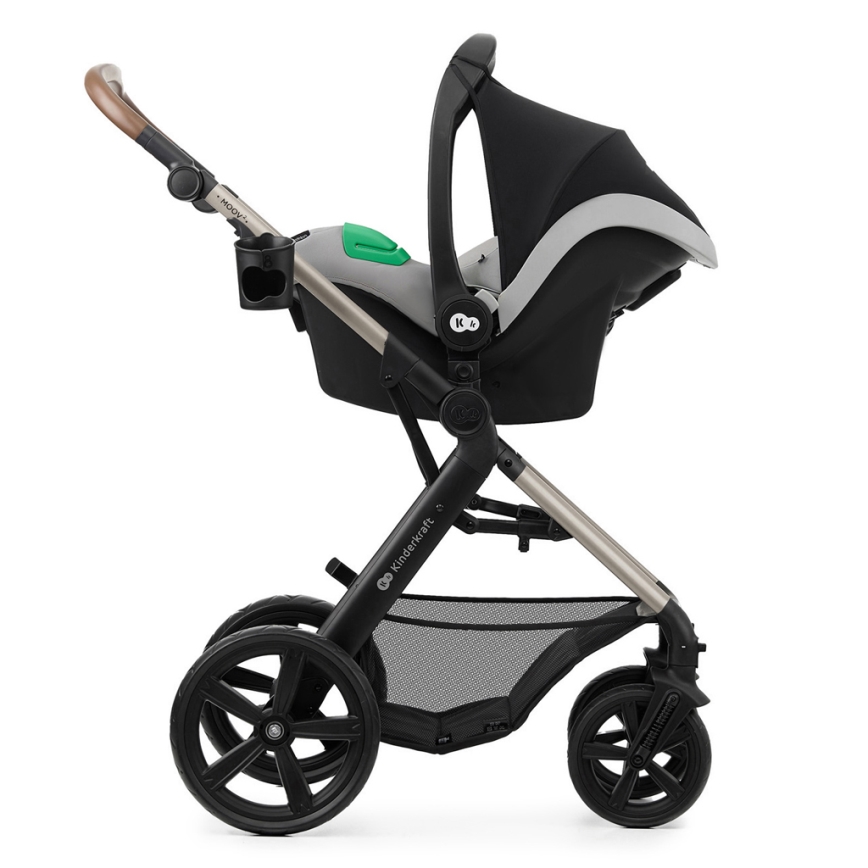 KINDERKRAFT - Комбінована коляска 3в1 MOOV 2 Moonlight grey + автокрісло MINK PRO
