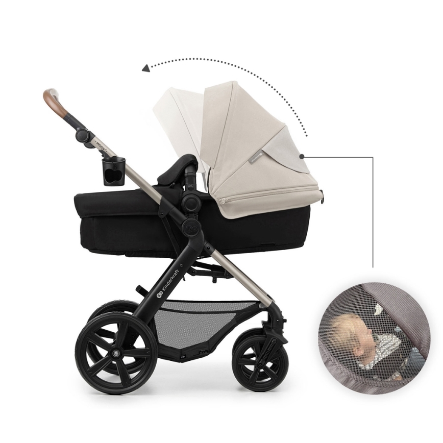 KINDERKRAFT - Комбінована коляска 3в1 MOOV 2 Moonlight grey + автокрісло MINK PRO