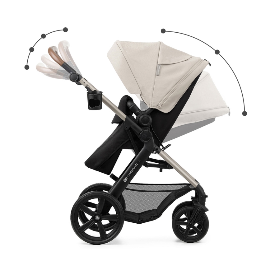 KINDERKRAFT - Комбінована коляска 3в1 MOOV 2 Moonlight grey + автокрісло MINK PRO
