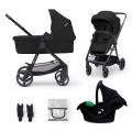 KINDERKRAFT - Комбінована коляска 3в1 NEWLY Classic black  + автокрісло MINK PRO