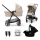 KINDERKRAFT - Комбінована коляска 3в1 NEWLY Sand beige + автокрісло MINK PRO