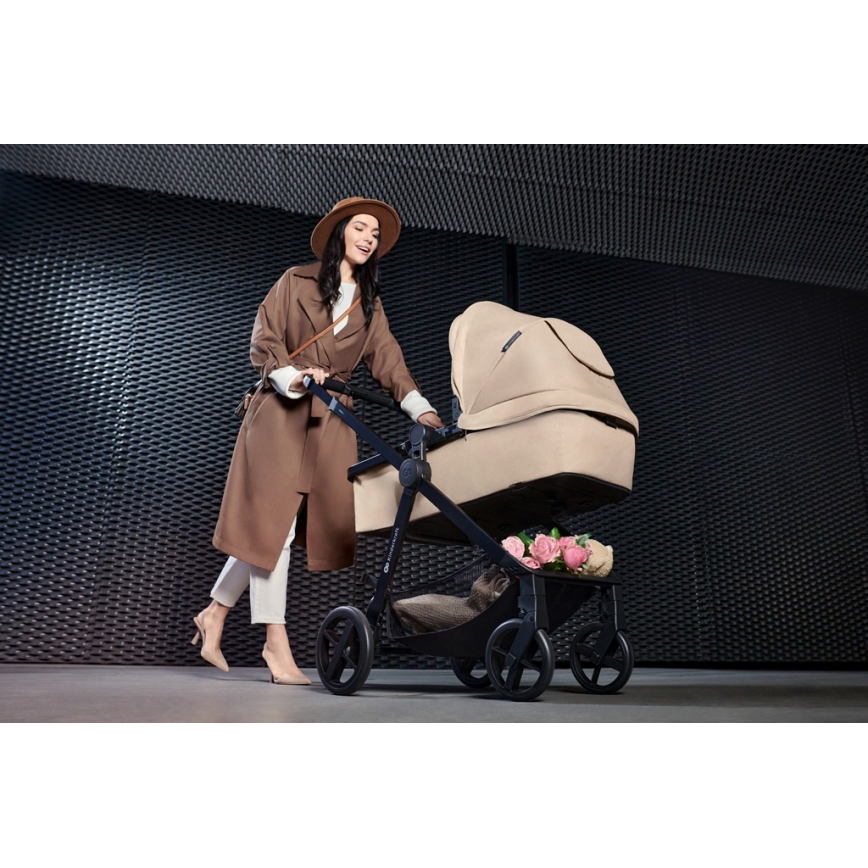 KINDERKRAFT - Комбінована коляска 3в1 NEWLY Sand beige + автокрісло MINK PRO