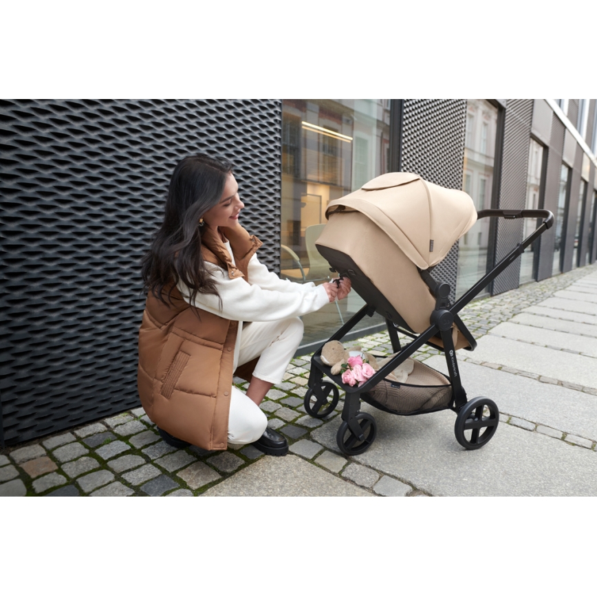 KINDERKRAFT - Комбінована коляска 3в1 NEWLY Sand beige + автокрісло MINK PRO
