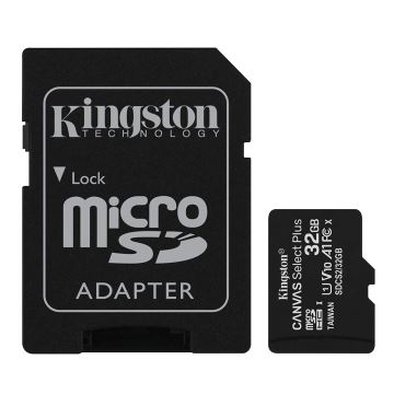 Kingston - Карта памяти MicroSDHC 32 ГБ Canvas Select Plus U1 100 Мб/сек + SD-адаптер