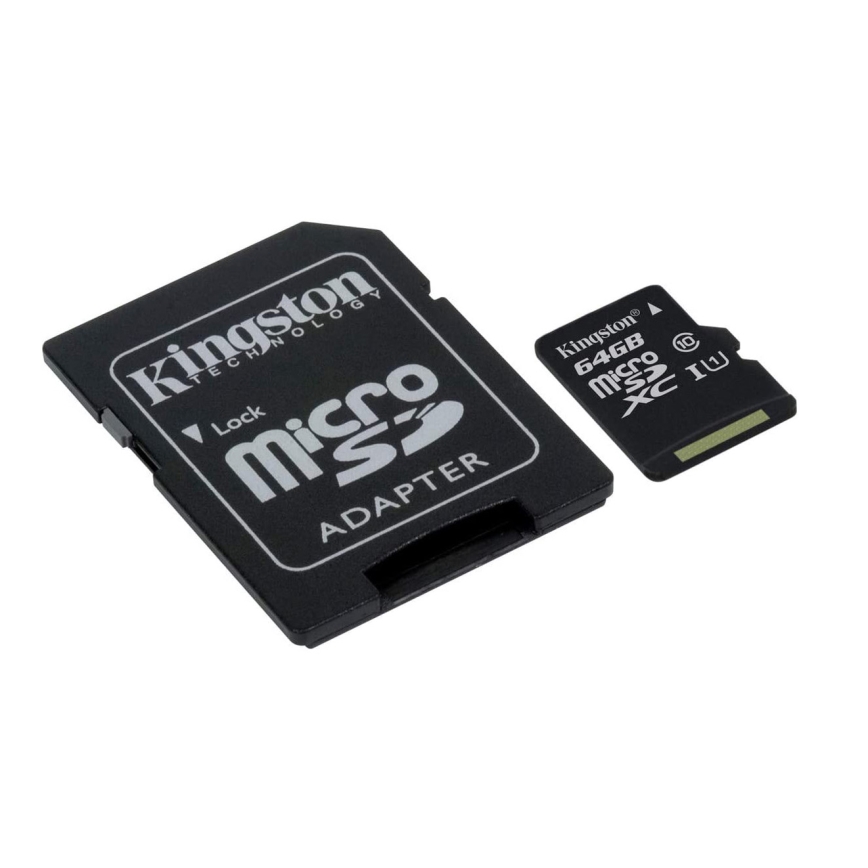 Kingston - Карта пам'яті MicroSDXC 64Гб Canvas Select Plus U1 100Мб/с + SD-адаптер