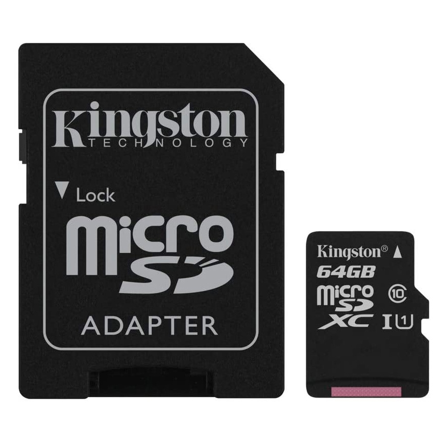 Kingston - Карта пам'яті MicroSDXC 64Гб Canvas Select Plus U1 100Мб/с + SD-адаптер