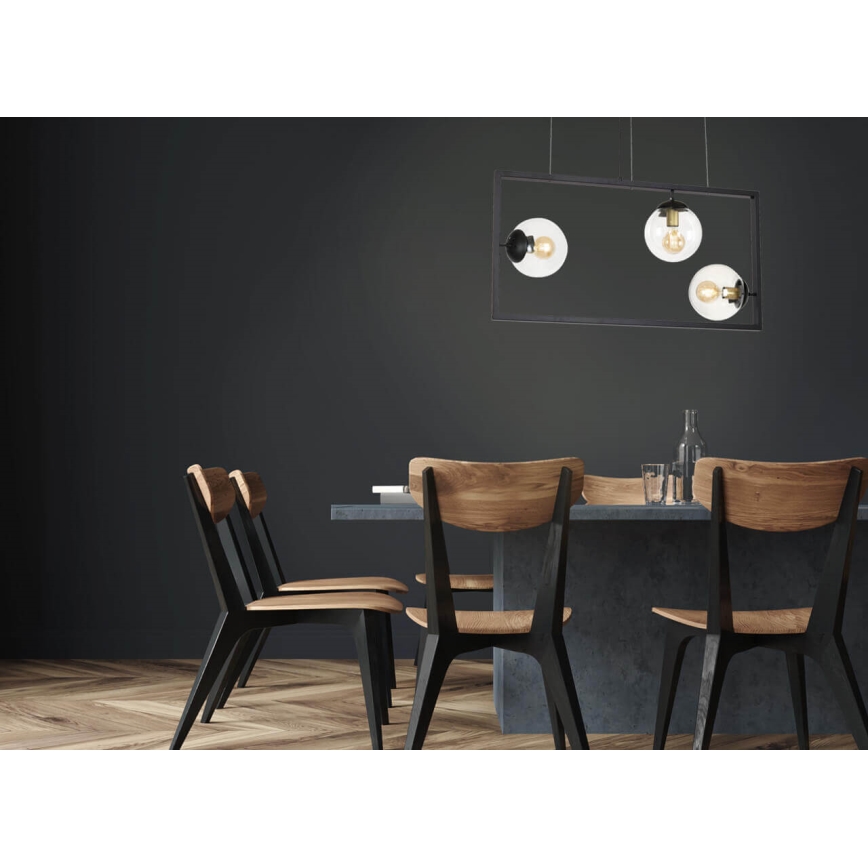 Люстра на тросе REY 3xE27/7W/230V черная