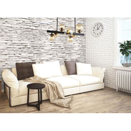 Люстра на штанзі HYPERION 7xE27/7W/230V чорний/бежевий