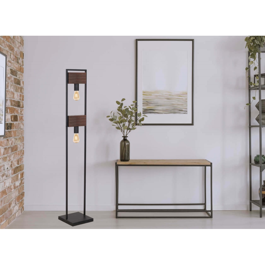 Торшер HARD 2xE27/11W/230V дерево/черная