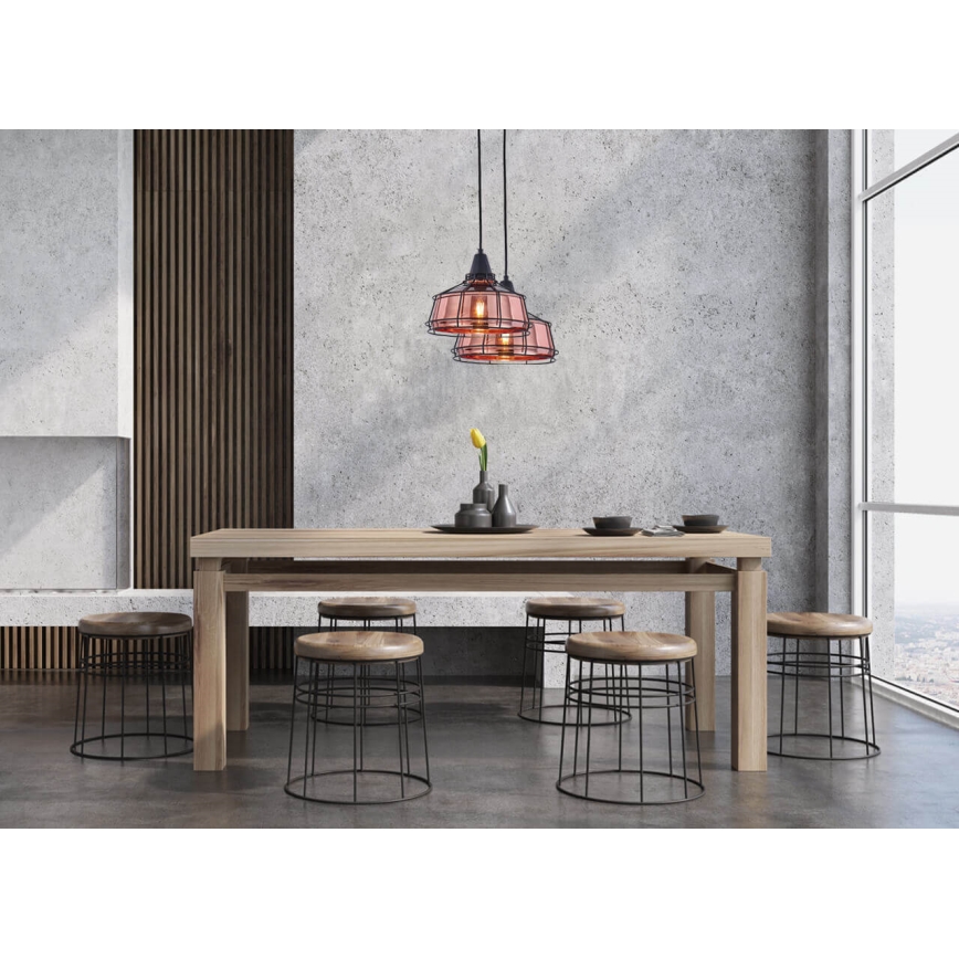 Підвісна люстра FACTORY 1xE27/11W/230V rose gold/чорний