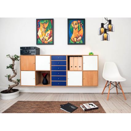 Люстра на тросе FIRE 1xE27/9W/230V серая/черная