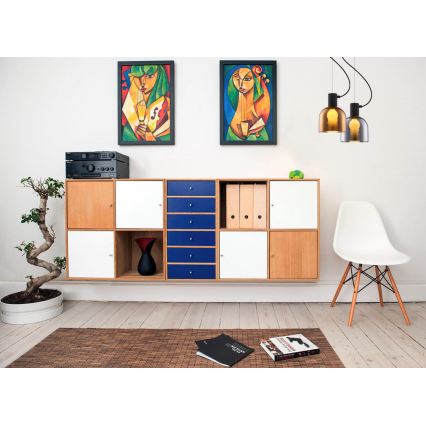 Підвісна люстра FIRE 1xE27/9W/230V сірий/чорний