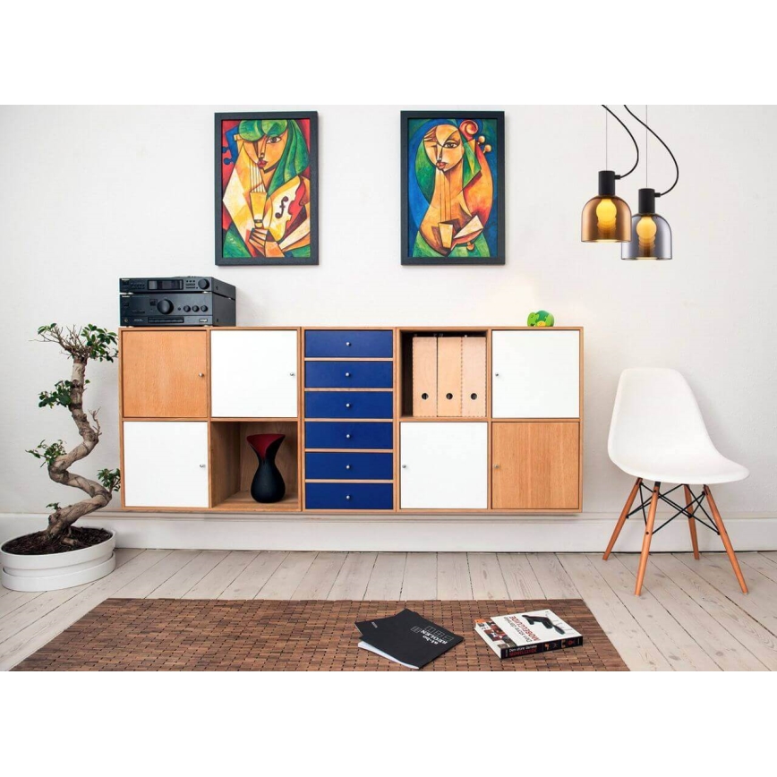 Люстра на тросе FIRE 1xE27/9W/230V коричневая/черная