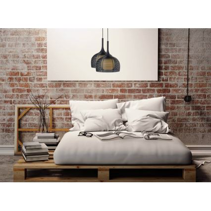 Підвісна люстра CENTER 1xE27/9W/230V чорний