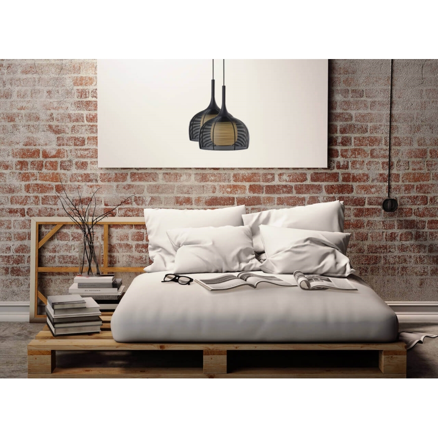 Підвісна люстра CENTER 1xE27/9W/230V чорний