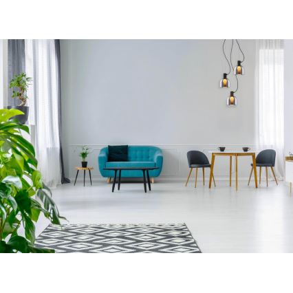 Підвісна люстра FIRE 3xE27/9W/230V сірий/чорний