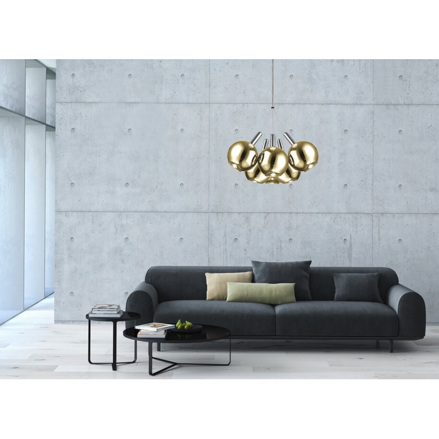 Підвісна люстра BALLS 6xLED/5W230V золотий/матовий хром