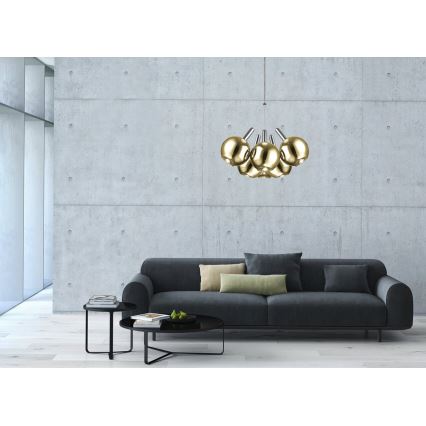 Светодиодная подвесная люстра BALLS 6xLED/5W230V золотой/матовый хром