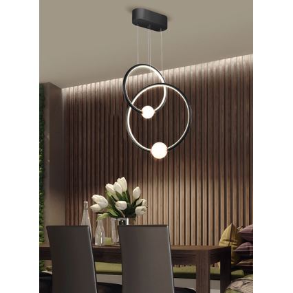 Світлодіодна регульована люстра на тросі LIV LED/50W/230V чорна + дистанційне керування