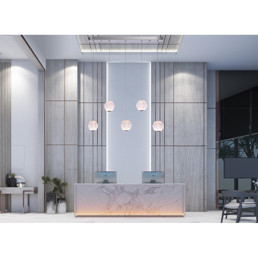 Светодиодная подвесная люстра ESMOND 5xLED/4,8W/230V блестящий хром
