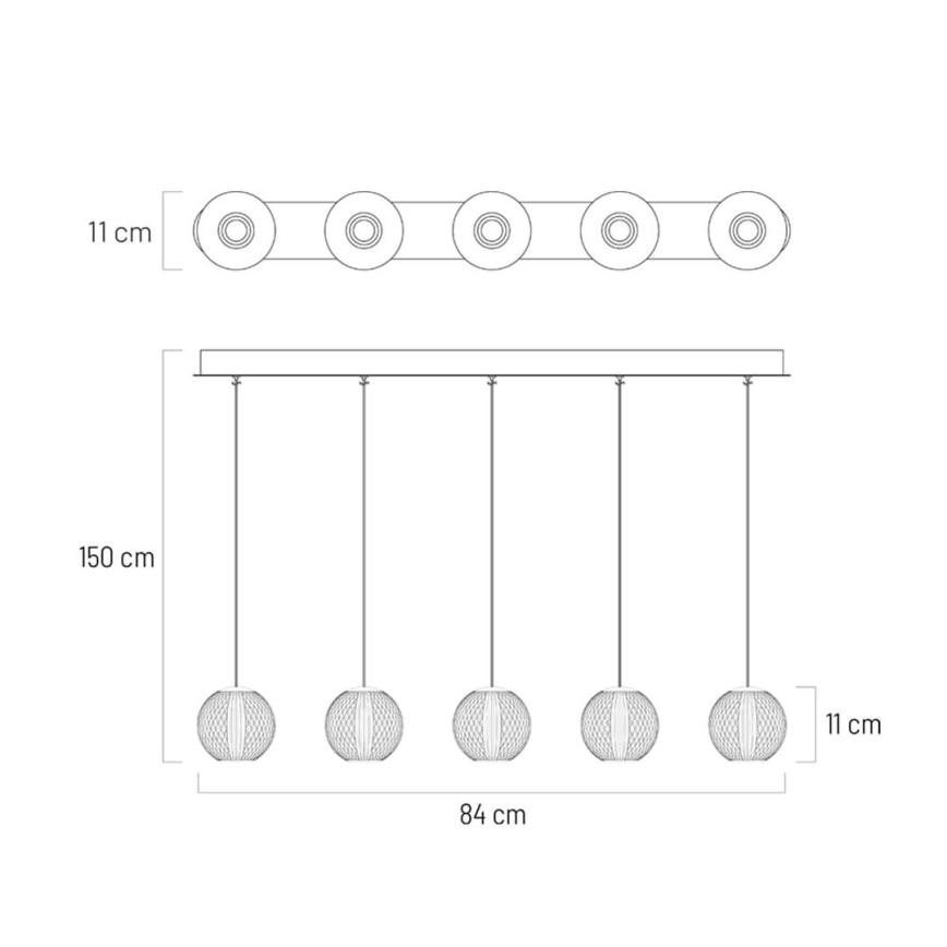 Светодиодная подвесная люстра ESMOND 5xLED/4,8W/230V блестящий хром