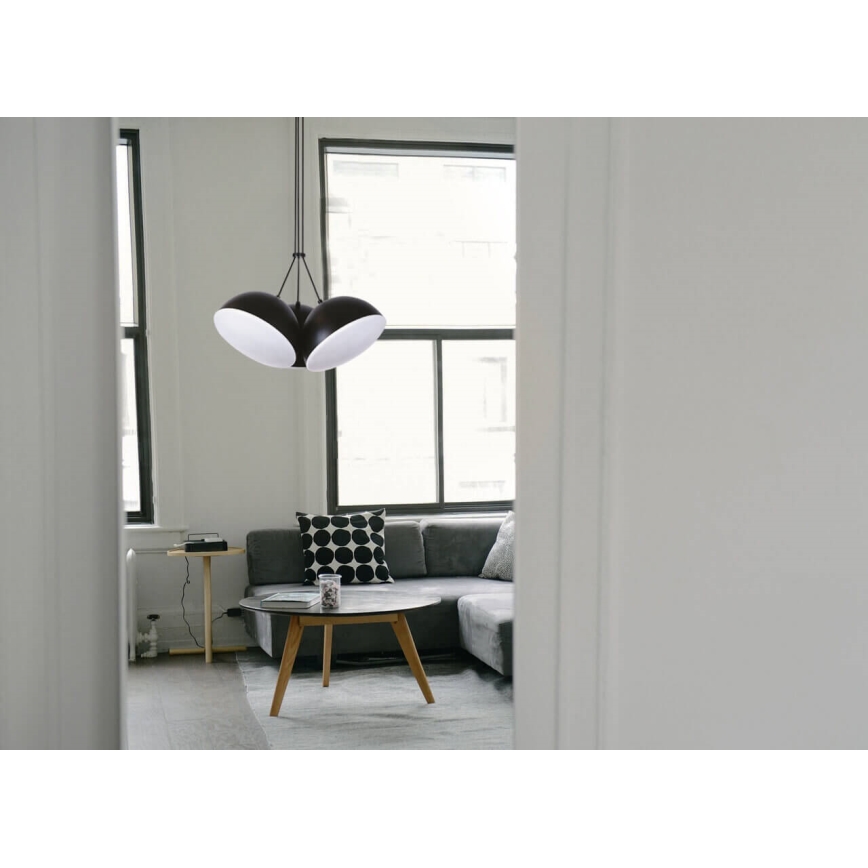 Світлодіодна люстра на тросі CROWD 3xLED/20W/230V чорна