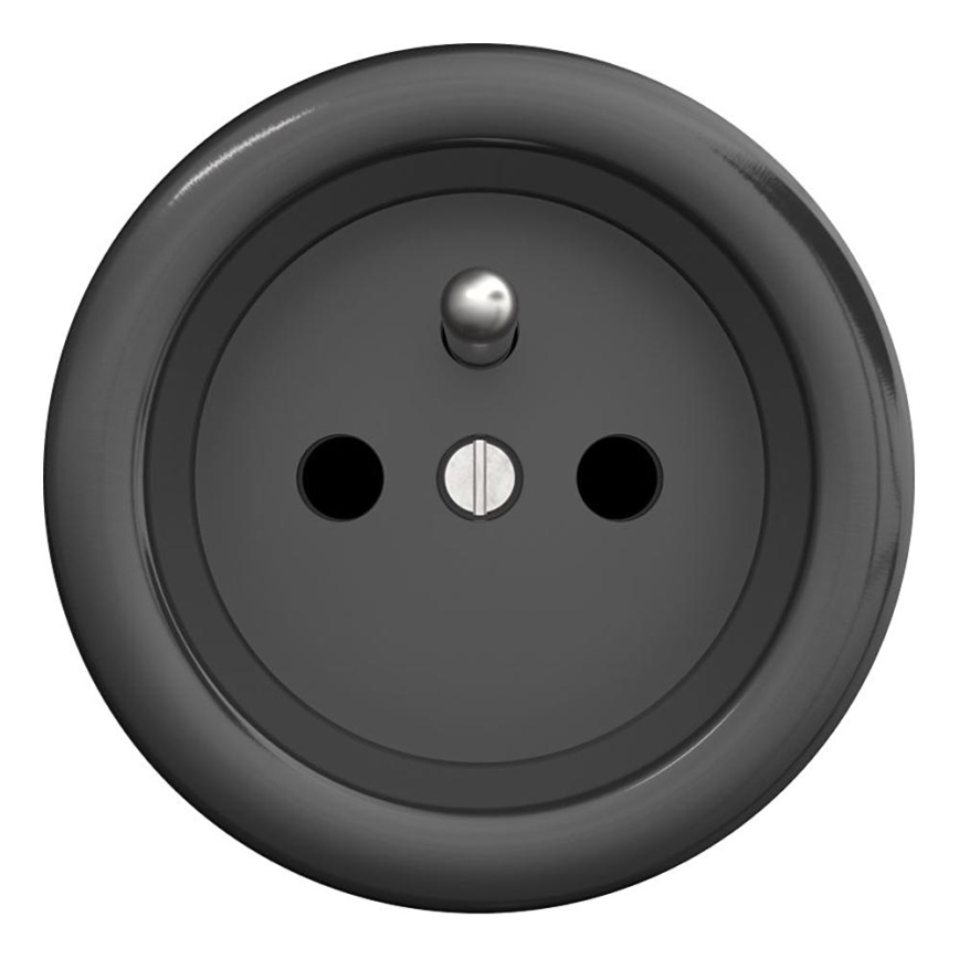 Kliklap - Домовая ретро-розетка без рамки 230 В антрацит