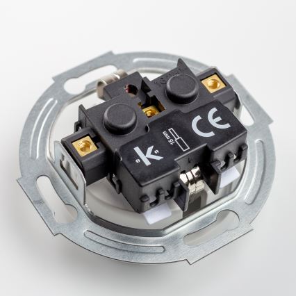 Kliklap - Двійна ретро-розетка для дому з рамкою SCHUKO 230V сніжно-біла