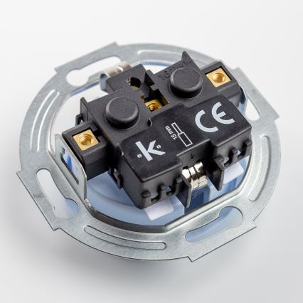 Kliklap - Двойная домашняя ретро-розетка со рамкой SCHUKO 230V синяя