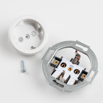 Kliklap - двойная ретро-розетка для дома с рамкой SCHUKO, 230 В, снежно-белая