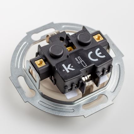 Kliklap - Двойная ретро-розетка для дома с рамкой SCHUKO 230V/16A бежевого цвета