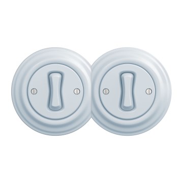 Kliklap - Подвійний ретро однополюсний вимикач з рамкою № 1 синій