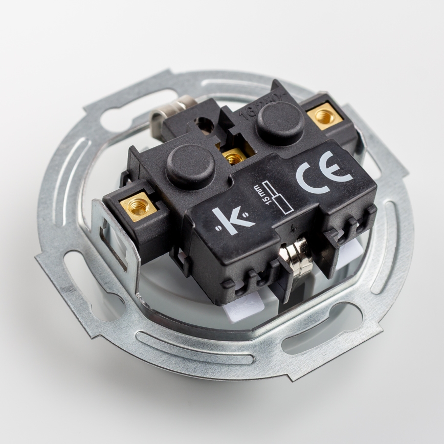 Kliklap - Потрійна ретро-розетка для будинку в рамці SCHUKO 230 В, сіра