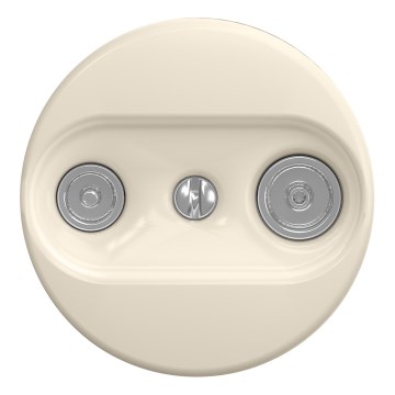 Kliklap - Ретро абонентська розетка TV+R (прохідна) без рамки бежева