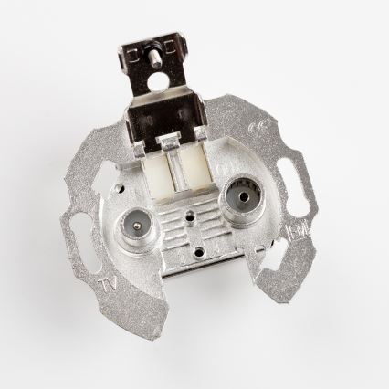 Kliklap - Ретро абонентська розетка TV+R (прохідна) без рамки керамічна біла