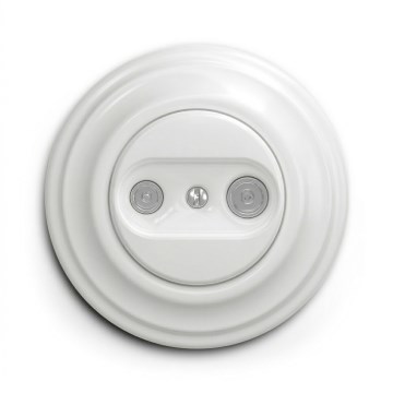 Kliklap - Ретро абонентська розетка TV+R (прохідна) зі сніжно-білою рамкою