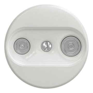Kliklap - Ретро абонентська розетка TV+R (кінцева) без рамки, керамічна, біла