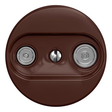 Kliklap - Ретро абонентська розетка TV+R (кінцева) без рамки коричнева