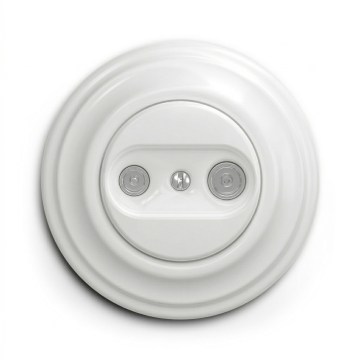 Kliklap - Retro абонентська розетка TV+R (кінцева) зі сніжно-білою рамкою