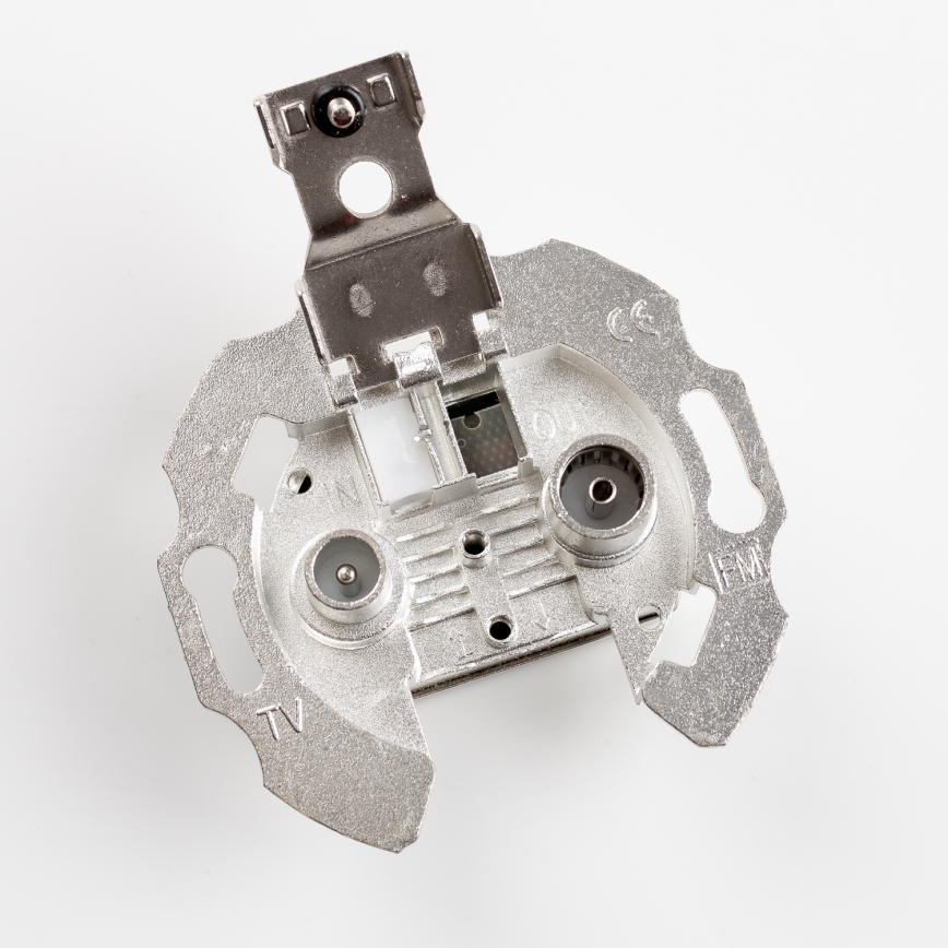 Kliklap - ретро абонентская розетка TV+FM (концевая) с рамкой, коричневая