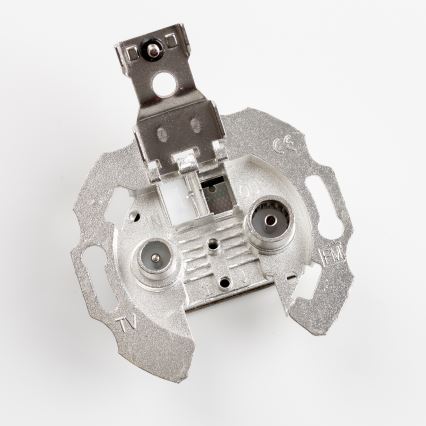 Kliklap - Ретро абонентская розетка TV+R (концевая) с рамкой, бежевая