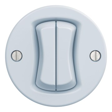 Kliklap - Ретро безрамочный двойной выключатель, синий