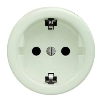 Kliklap - Ретро бытовая розетка без рамки SCHUKO 230V/16A мятно-зелёная